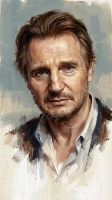 A contemporary oil portrait of a bearded man in a white shirt with expressive brushwork and unfinished lower body dissolving into ivory paint.